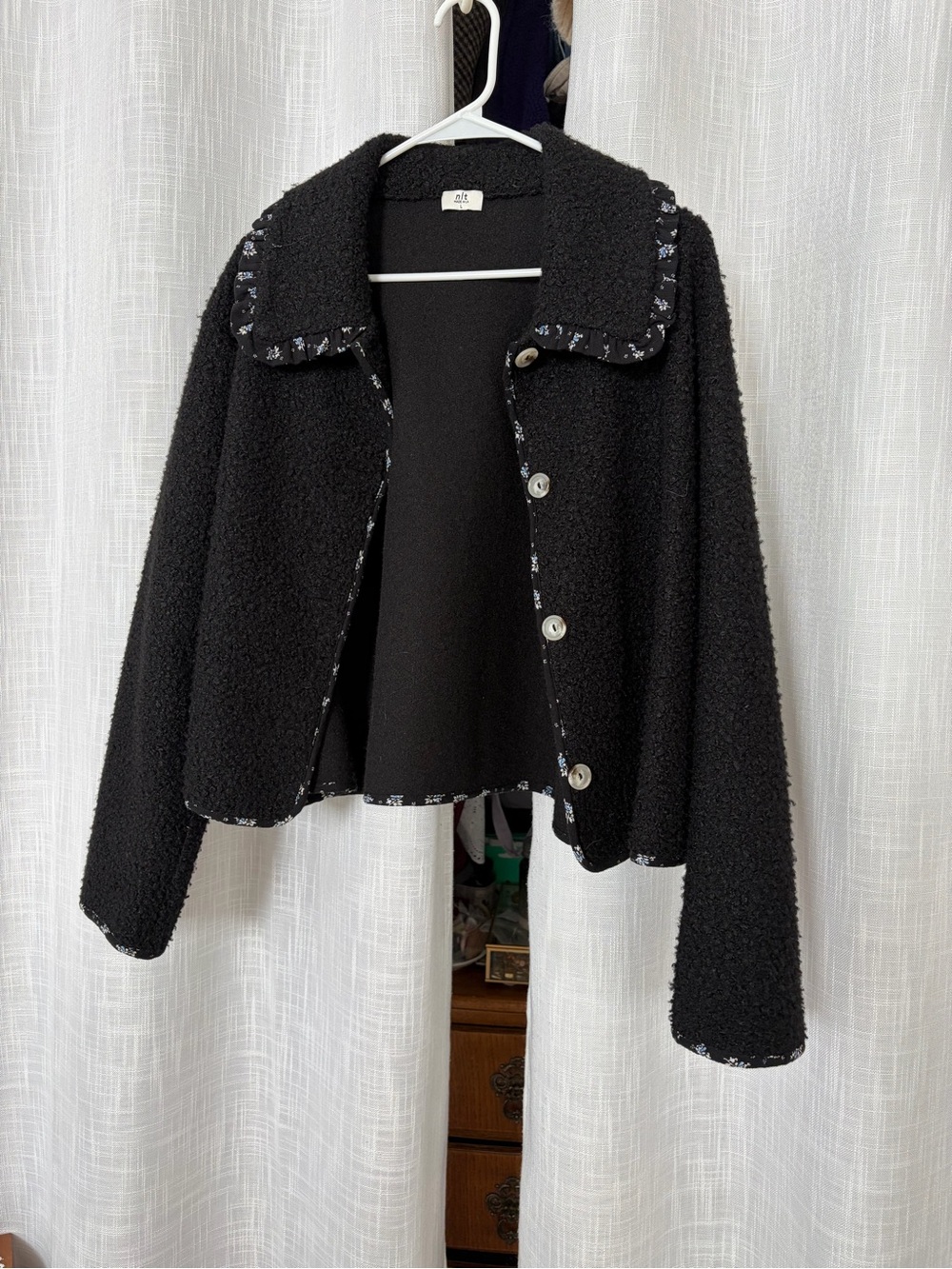 NLT boucle ruffle collar jacket